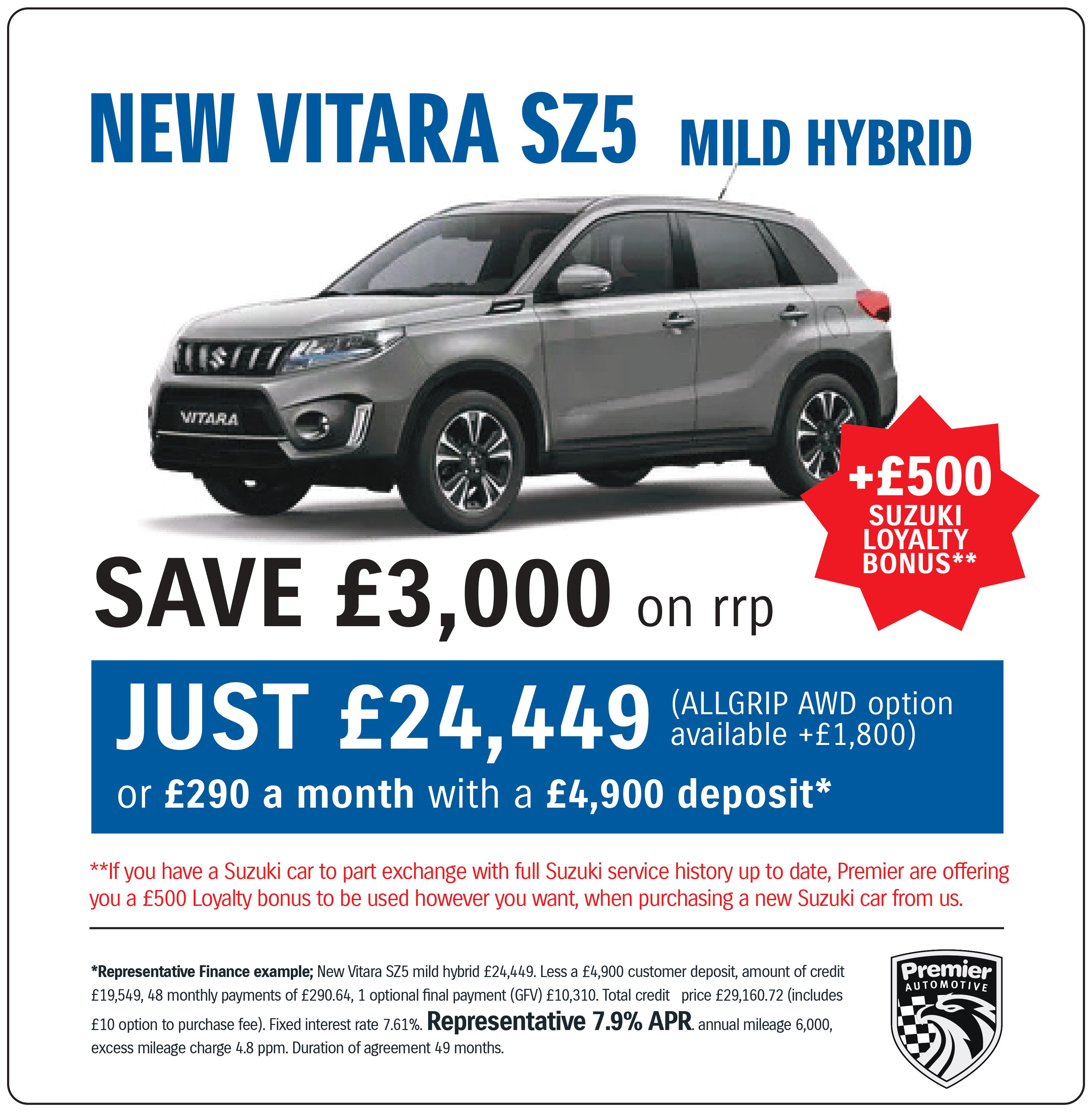 SAVE Â£3000 ON NEW VITARA SZ5 MILD HYBRID 